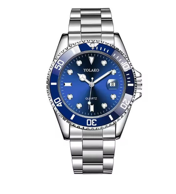 Stainless Steel Silver Watch Blue
