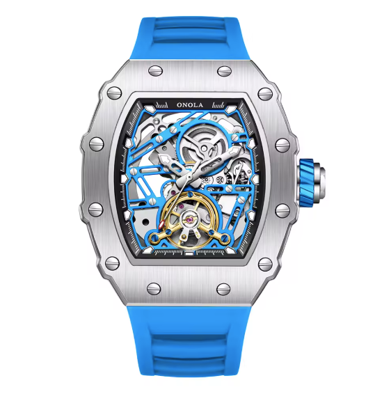 Silicone Mechanical Watch Blue