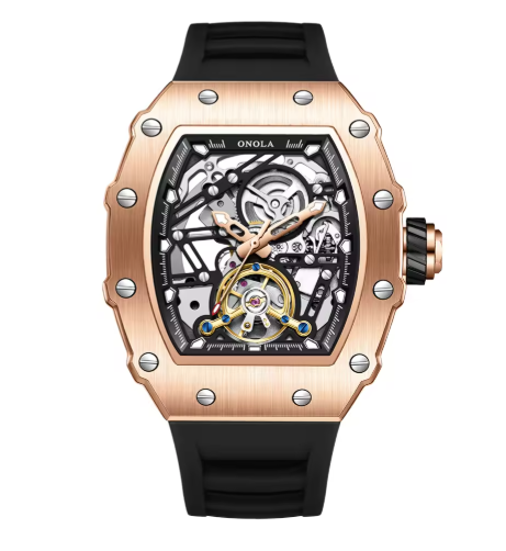 Silicone Mechanical Watch Gold Black