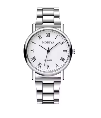 Stainless Steel Silver Watch White Dial
