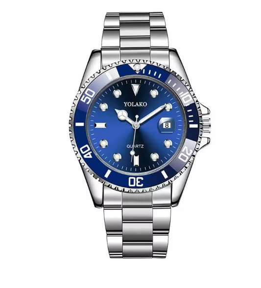 Stainless Steel Silver Watch Blue