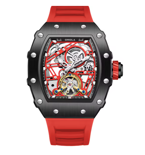 Silicone Mechanical Watch Red